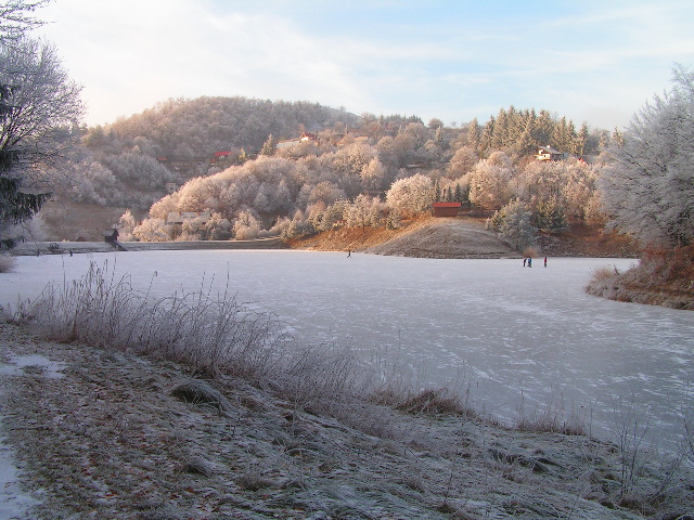 Freezed Kopanice reservoir