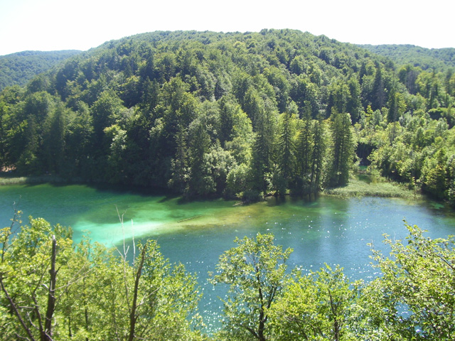 Turquoise-colored lakes