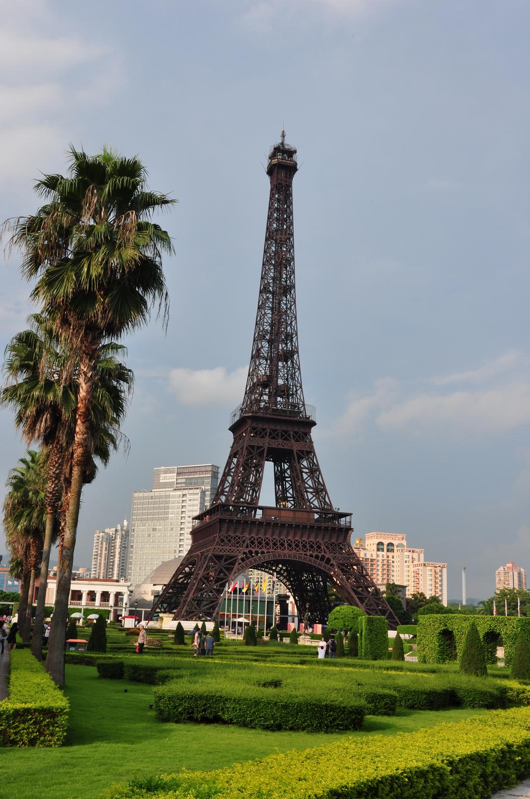 eiffel tower, windows of the world park, shenzhen, china