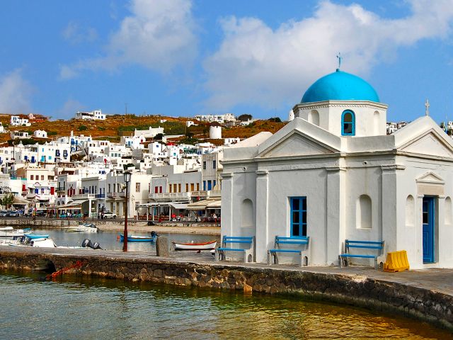 Église Bleue, ville de Mykonos