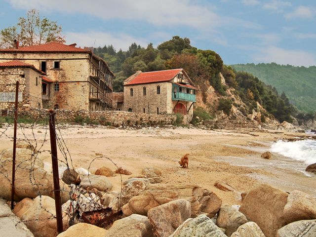 Frontière entre la Grèce et la Sainte Montagne