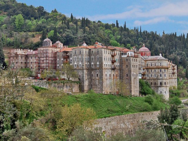 Vue extérieur du monastère de Zographou