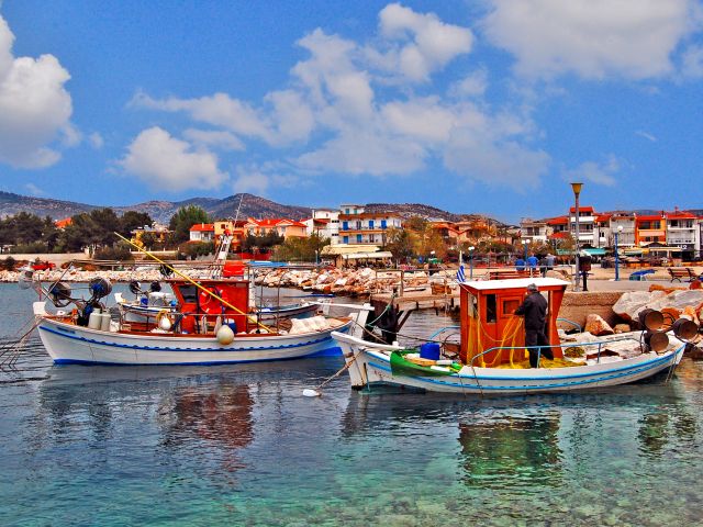 Bateaux de pêche à Limenaria