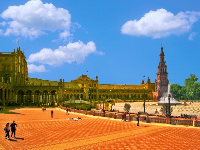 Vue de la Plaza de España, Séville