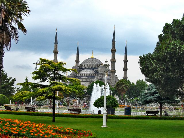 Vue de la mosquée bleue d'Istanbul