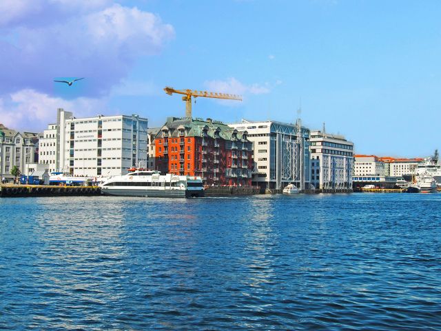 Vue du port de Bergen