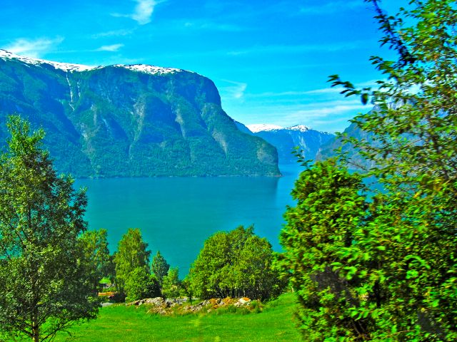 Vue de la vallée de Sognefjord