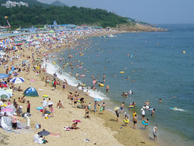 Crowded beach