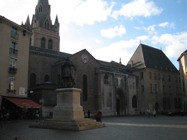 Statue and church