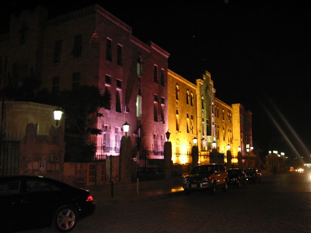 At night