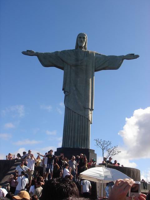 Crowd at the Christ the Redeemer