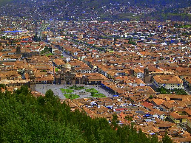 Plaza de Armas and the town