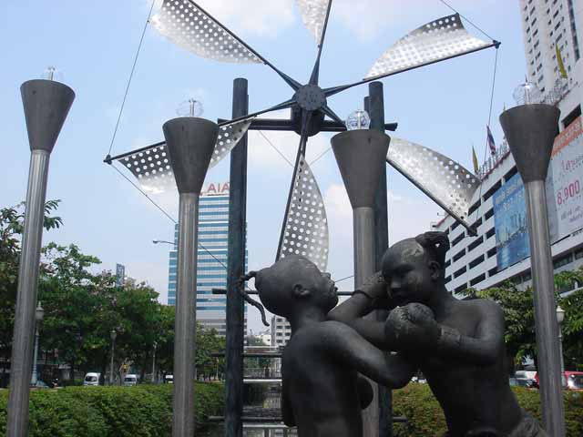 Windmill and Statue