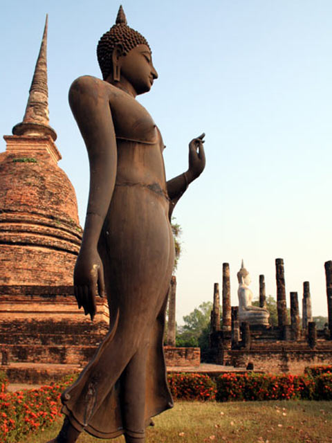 Statue, buddha and columns