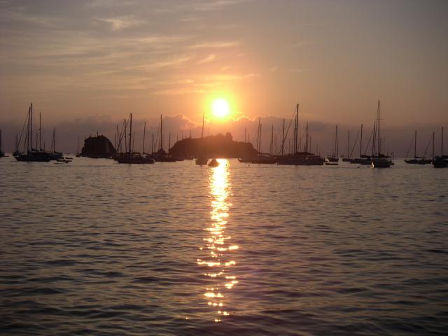 Gustavia harbour sunset