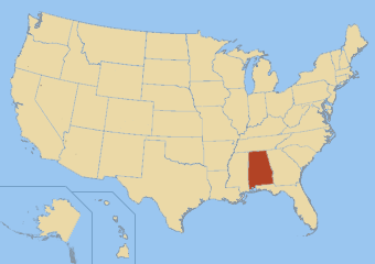 Carte de l'Alabama