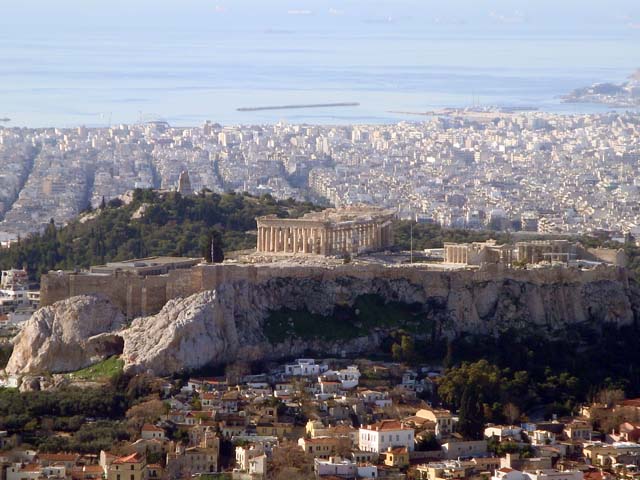 L'Acropole d'Athènes avec le Parthénon (Παρθενών), les Propylées (Προπυλαια) et le Erechtéion (Έρέχθειον Erechtheion) à Athènes, Grèce