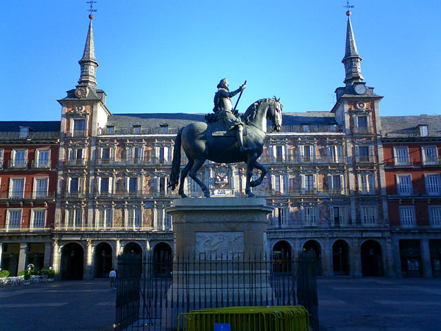 La Plaza Mayor avec la Casa de la Panaderia, Madrid, Espagne